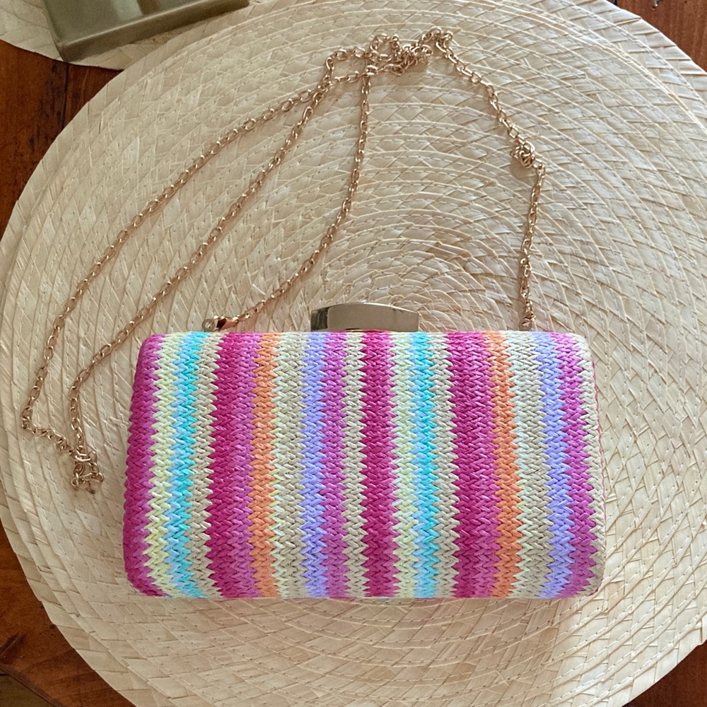 Colorful Striped Women's Clutch